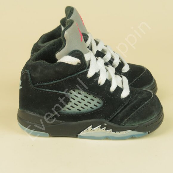 Nike Air Jordan 5 Retro OG TD Size 4C Black Metallic Reimagined Shoes HF3977-001 - Picture 3 of 10